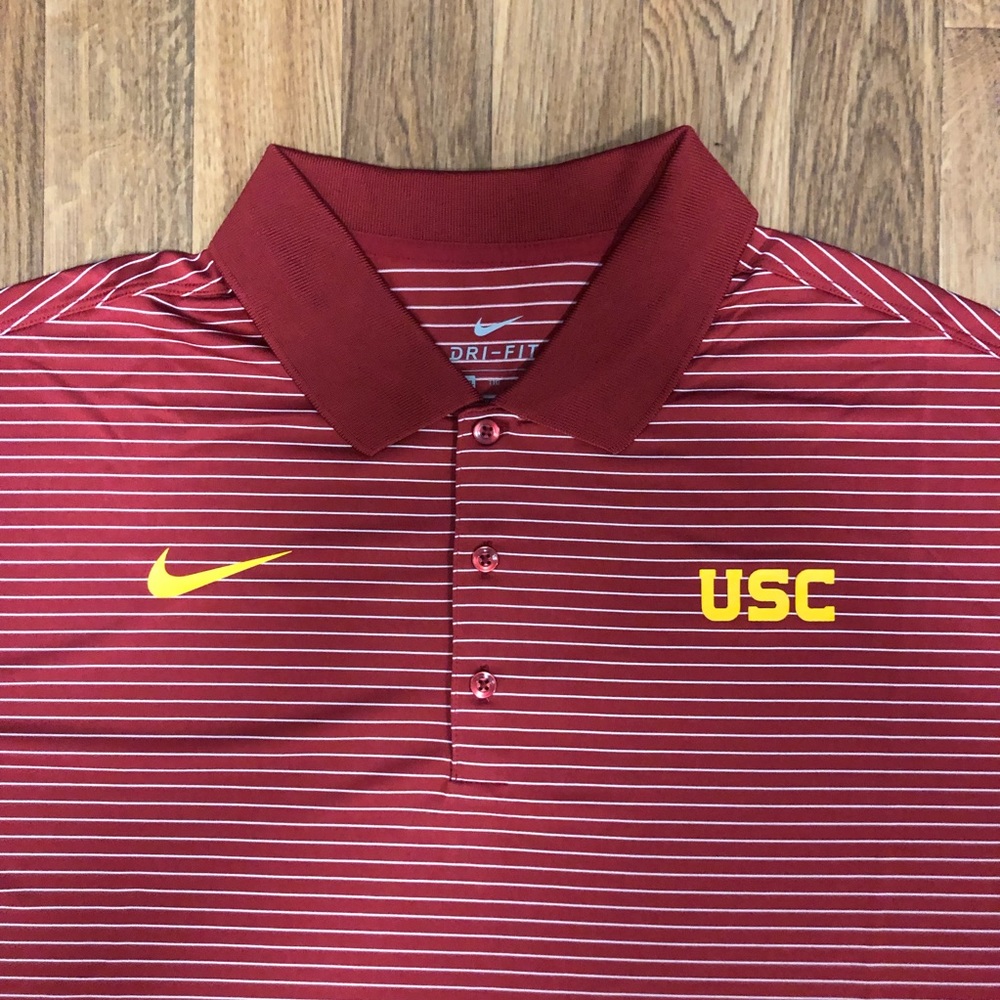 NWT Nike USC Trojans Dri-Fit Red Polo Shirt Men’s 2XL Short Sleeve Collar